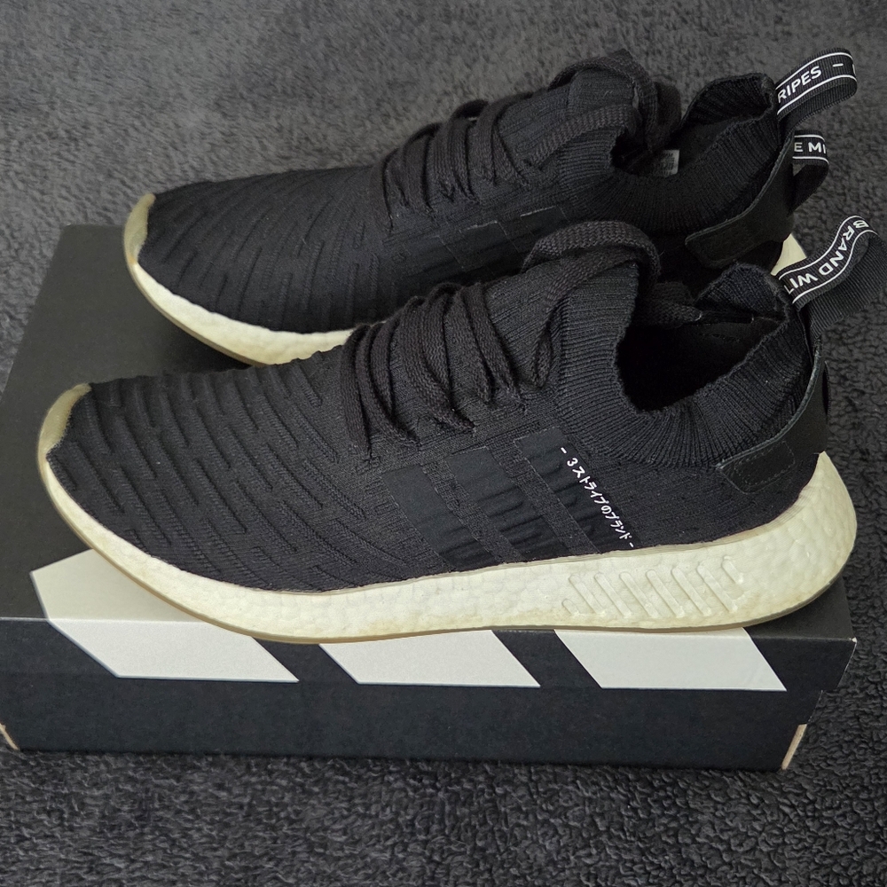 Rare Adidas Primeknit NMD R1 Boost Japan Black, Size 10.5 Men